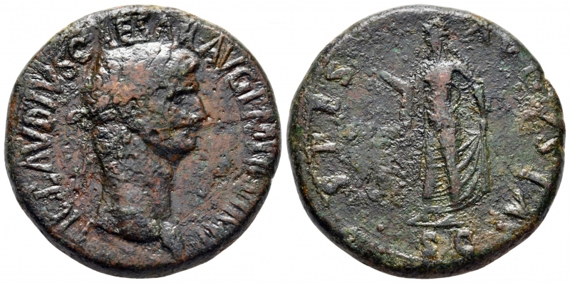obverse: Claudio (41-54). Roma. AE Sestertius (34 mm - 27,22 gr). R.\: SPES AVGVSTA. RIC 99. MB. NC.