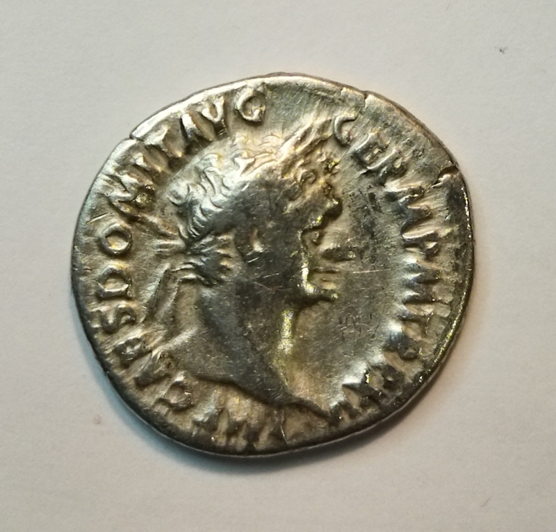 obverse: Domiziano (81-96). Roma. AR denarius (3,05 gr.). R.\: Cos XVI. C121.  qBB.