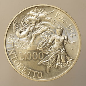 reverse: REPUBBLICA ITALIANA – ARGENTO – 1000 LIRE 1994 TINTORETTO