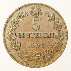 reverse: REGNO D ITALIA – UMBERTO I - 5 CENTESIMI 1896 – RARO
