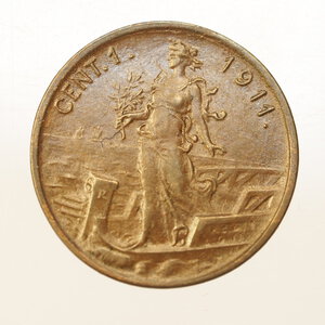 reverse: REGNO D ITALIA – VITT.EM.III – 1 centesimo 1911 RARO – SPL