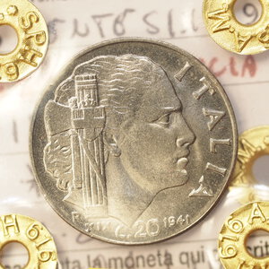 reverse: REGNO D ITALIA – VITT.EM.III – 20 CENTESIMI 1941 FDC LUSTRUOSO  PERIZIATO 