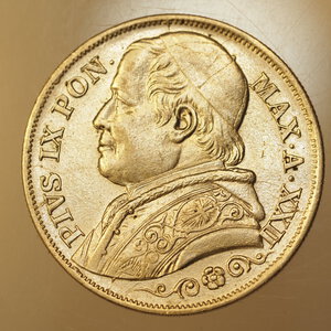 reverse: STATO PONTIFICIO - 2 LIRE ARGENTO PIO IX 1867 XXII 