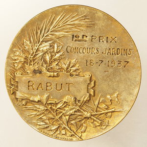 reverse: MEDAGLIA - concours jardins 1937 – francese RABUT – 41MM – 30,4 GR