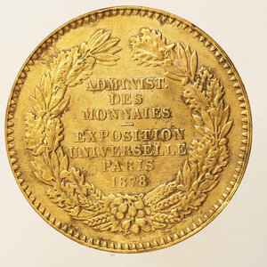 obverse: GETTONE REPUBBLICA FRANCESE – ESPOSIZIONE UNIVERSALE PARIGI 1878 – LAVATA