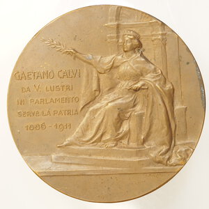 obverse: MEDAGLIA – GAETANO CALVI 1911 – 184GR – 80MM - 