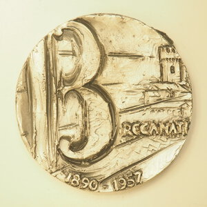 reverse: MEDAGLIA – RECANATI – 1957 – BENIAMINO GIGLI OPUS CECCOLINI – 62MM – FDC