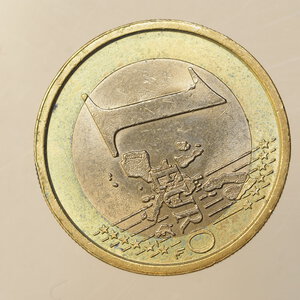 reverse: CURIOSITÀ – 1 EURO ITALIA 2002 ASSE SPOSTATO 