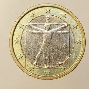 obverse: CURIOSITÀ – 1 EURO ITALIA 2002 PARZIALMENTE CONIATO – PESO 7,5 GR