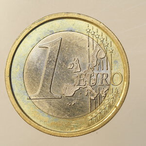 reverse: CURIOSITÀ – 1 EURO ITALIA 2002 PARZIALMENTE CONIATO – PESO 7,5 GR