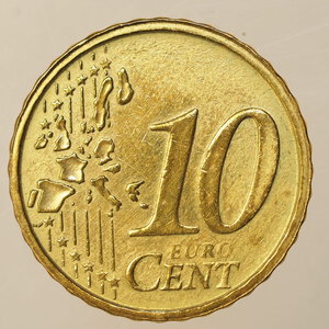 reverse: CURIOSITÀ – 10 CENTESIMI 2002 ITALIA PARZIALMENTE CONIATO AL DRITTO PESO 4,13 GR