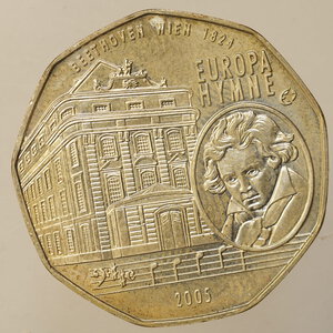 obverse: EURO – AUSTRIA – 5 EURO IN ARGENTO – 2005 BEETHOVEN WIEN 1824