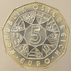 reverse: EURO – AUSTRIA – 5 EURO IN ARGENTO – 2006 AMADEUS MOZART