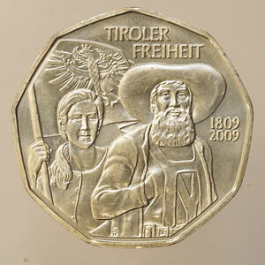 obverse: EURO – AUSTRIA – 5 EURO IN ARGENTO – 2009 TIROLER FREIHEIT