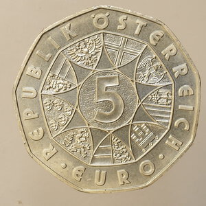 reverse: EURO – AUSTRIA – 5 EURO IN ARGENTO – 2009 TIROLER FREIHEIT