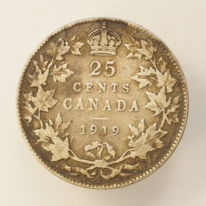 obverse: CANADA – 25 CENTESIMI 1919 ARGENTO