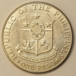 reverse: FILIPPINE - UN PESO 1967 – ARGENTO