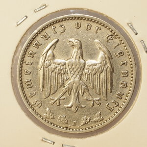 reverse: GERMANIA – 1 REICHSMARK 1934J
