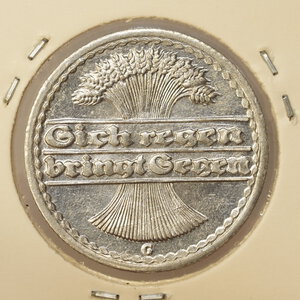 reverse: GERMANIA – 50 PFENNIG 1922G