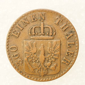 reverse: GERMANIA – PRUSSIA 1 PFENNIG 1848D