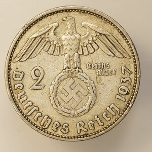 obverse: GERMANIA – ARGENTO – TERZO REICH – 2 MARCHI 1937A