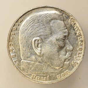 reverse: GERMANIA – ARGENTO – TERZO REICH – 2 MARCHI 1938G
