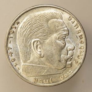 reverse: GERMANIA – ARGENTO – TERZO REICH – 2 MARCHI 1939A