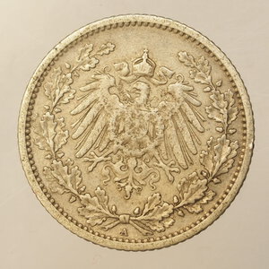 reverse: ESTERO – Ag. - GERMANIA – ½ MARCO 1905A
