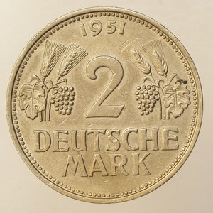 reverse: ESTERO – GERMANIA – 2 MARCHI 1951 F