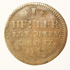 reverse: ESTERO – GERMANIA – ANTICHI STATI TEDESCHI - 1 HELLER 1755