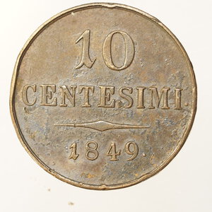 reverse: PREUNITARIE – RARO – LOMBARDO VENETO  - 10 CENTESIMI 1849 M 