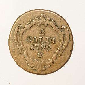 reverse: PREUNITARIE – GORIZIA – 2 SOLDI 1799S