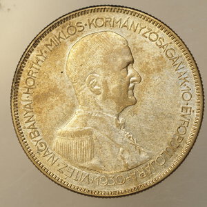 reverse: ESTERO – Ag. - UNGHERIA – 5 PENGO 1930