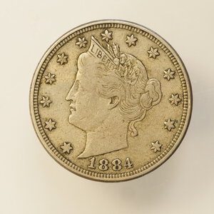 obverse: STATI UNITI 5 CENTESIMI 1884 NICHEL