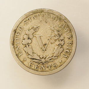 obverse: STATI UNITI 5 CENTS 1896 – NON COMUNE