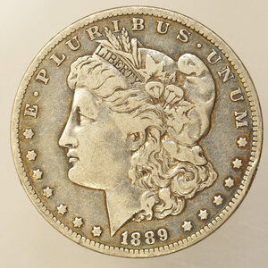 obverse: STATI UNITI – DOLLARO MORGAN ARGENTO – ANNO 1889 O