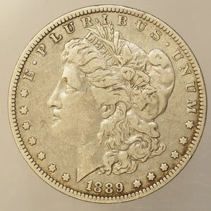 obverse: STATI UNITI – DOLLARO MORGAN ARGENTO – ANNO 1889 O