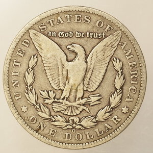 reverse: STATI UNITI – DOLLARO MORGAN ARGENTO – ANNO 1886 O