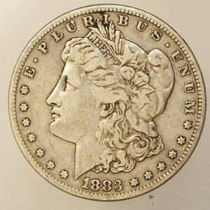 obverse: STATI UNITI – DOLLARO MORGAN ARGENTO – ANNO 1883 S