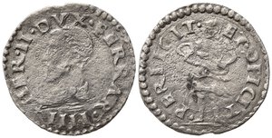 obverse: FERRARA. Ercole II d Este (1534-1559). Grossetto Ag (1,39 g). MIR 301. MB