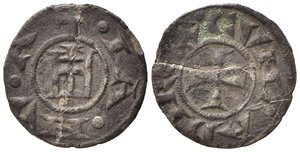 obverse: GENOVA. Repubblica (1139-1339). Denaro Ag (0,64 g). D/ Castello. R/ Croce. Biaggi 835. Tondello fratturato. MB