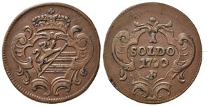 obverse: GORIZIA. Giuseppe II (1780-1790). 1 Soldo 1790 F (Hall). Cu. C#4.1. BB