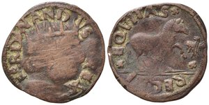 obverse: L AQUILA. Ferdinando I d’Aragona (1458-1494). Cavallo AE (1,90 g). BB/BB+