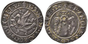 obverse: MILANO. Galeazzo Maria Sforza (1468-1476). Grosso da 4 soldi Ag (2,47 g). MIR 207 Raro. BB
