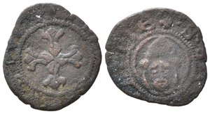 obverse: PAVIA. Francesco I Sforza (1447-1466). Imperiale Mi (0.44 g). Croce gigliata - testa frontale di San Siro. MIR 864. MB