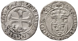 obverse: MILANO. Ludovico XII D Orleans (1500-1513). Soldo Mi (1,04 g). Stemma di Francia - Croce gigliata. MIR 2445 NC. BB+/qSPL