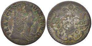 obverse: MODENA. Francesco III d Este (1737-1780). Capellone 1751. Mi (2,24 g). MIR 847. Raro. qMB