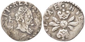 obverse: NAPOLI. Filippo II (1554-1598). Mezzo Carlino sigle IAF/CI. Ag (1,07 g). Magliocca 88. MB
