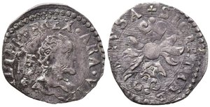 obverse: NAPOLI. Filippo II (1554-1598). Mezzo Carlino sigle IAF/CI. Ag (1,35 g). Magliocca 88. Tracce di ribattitura. BB+