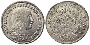 obverse: NAPOLI. Ferdinando IV di Borbone (1759-1816). Tarì da 20 grana 1798. Ag (4,63 g). Magliocca 284. qFDC